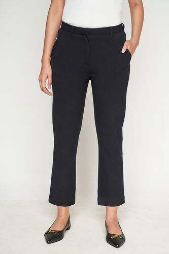 Black Straight-Fit Trousers, Black, image 1